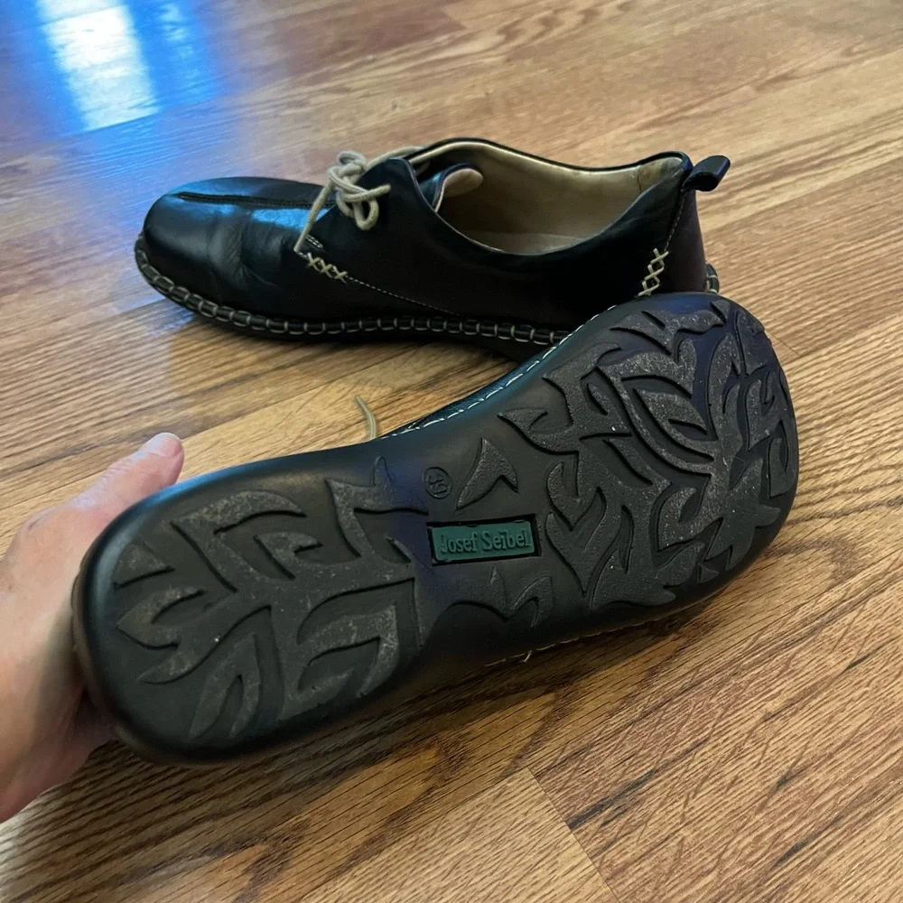 Josef Seibel Women’s Lindsey Oxford Black Leather Shoes Size 39 - Picture 11 of 15